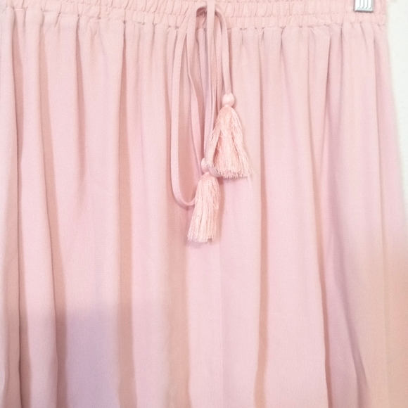Lulus Pink Regatta Tassel Midi Skirt Blush Pink - Picture 4 of 9